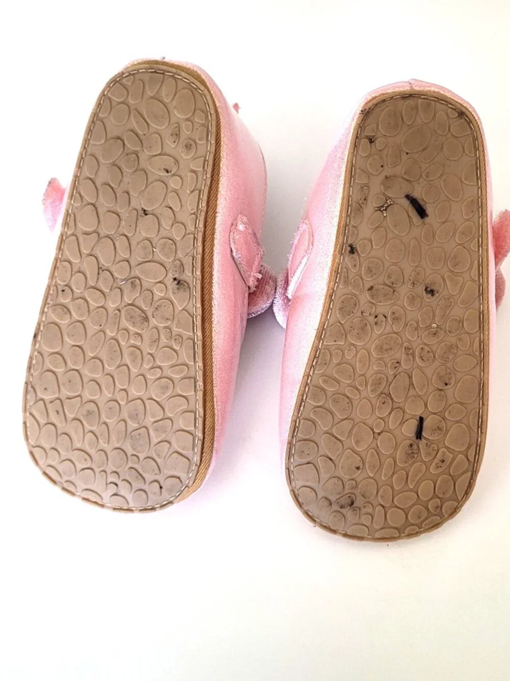 Nuby Pink Sparkle Velvet Bow Shoes